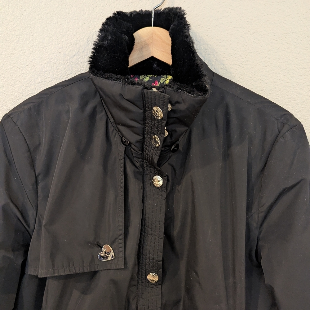 BETSEY JOHNSON Black Belted Soft Shell Jacket Size XL - Picture 8 of 11